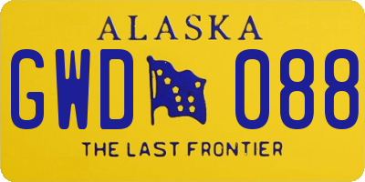 AK license plate GWD088