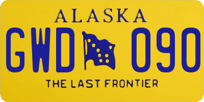 AK license plate GWD090