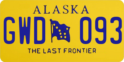 AK license plate GWD093