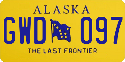 AK license plate GWD097