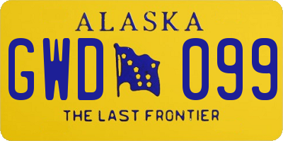 AK license plate GWD099