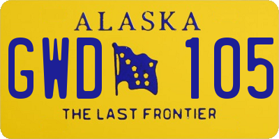 AK license plate GWD105