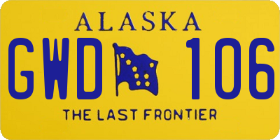 AK license plate GWD106