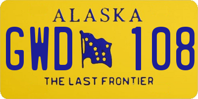 AK license plate GWD108