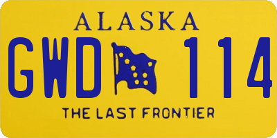 AK license plate GWD114