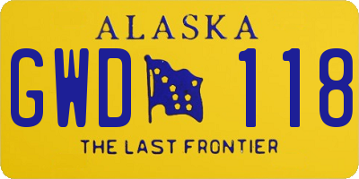 AK license plate GWD118