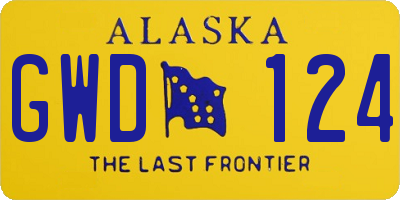 AK license plate GWD124