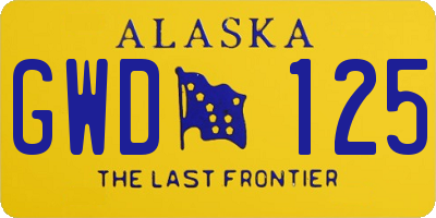 AK license plate GWD125