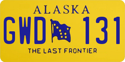 AK license plate GWD131