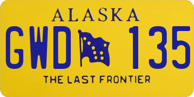 AK license plate GWD135
