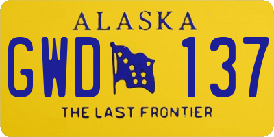 AK license plate GWD137