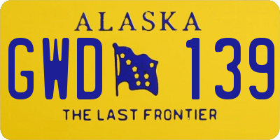 AK license plate GWD139