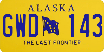 AK license plate GWD143