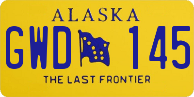 AK license plate GWD145