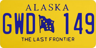 AK license plate GWD149
