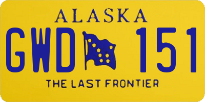 AK license plate GWD151