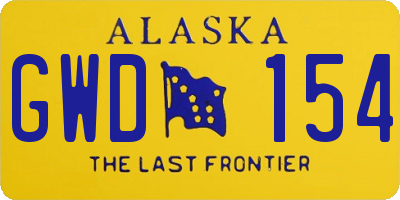 AK license plate GWD154