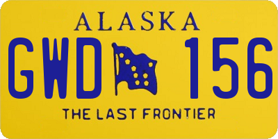 AK license plate GWD156