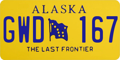 AK license plate GWD167