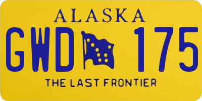 AK license plate GWD175