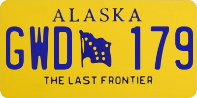 AK license plate GWD179