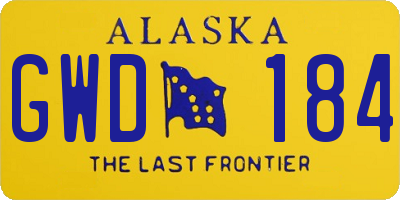 AK license plate GWD184