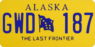 AK license plate GWD187