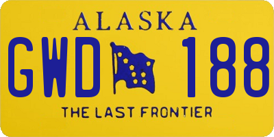 AK license plate GWD188