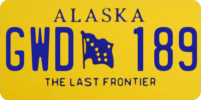 AK license plate GWD189