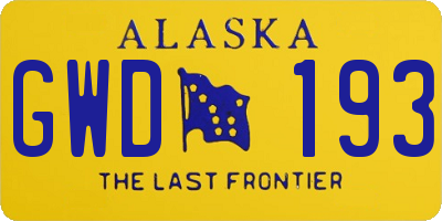 AK license plate GWD193