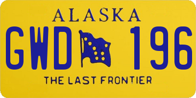 AK license plate GWD196