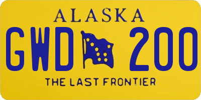 AK license plate GWD200