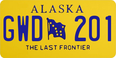 AK license plate GWD201