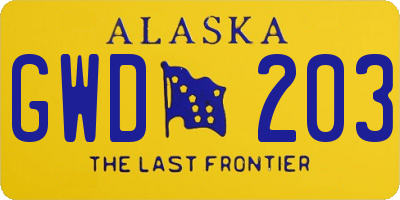 AK license plate GWD203