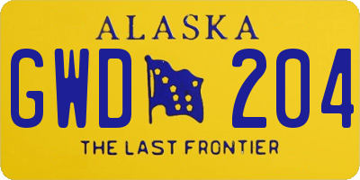 AK license plate GWD204