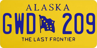 AK license plate GWD209