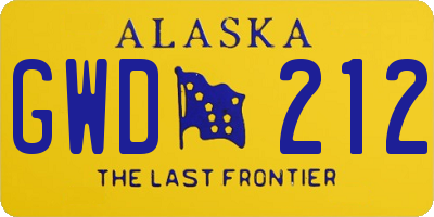 AK license plate GWD212