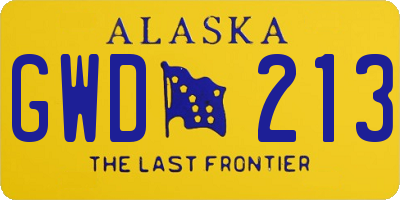 AK license plate GWD213