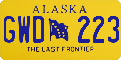 AK license plate GWD223