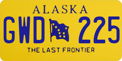AK license plate GWD225