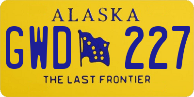 AK license plate GWD227