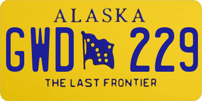 AK license plate GWD229