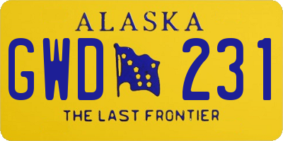 AK license plate GWD231