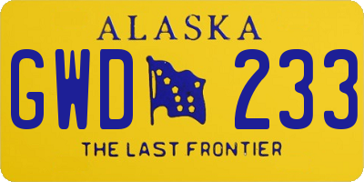 AK license plate GWD233