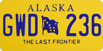 AK license plate GWD236