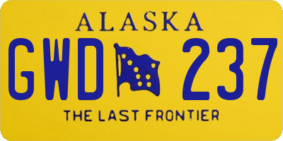 AK license plate GWD237