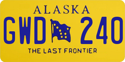 AK license plate GWD240