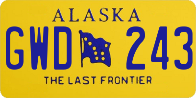 AK license plate GWD243