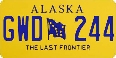 AK license plate GWD244