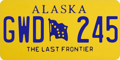 AK license plate GWD245